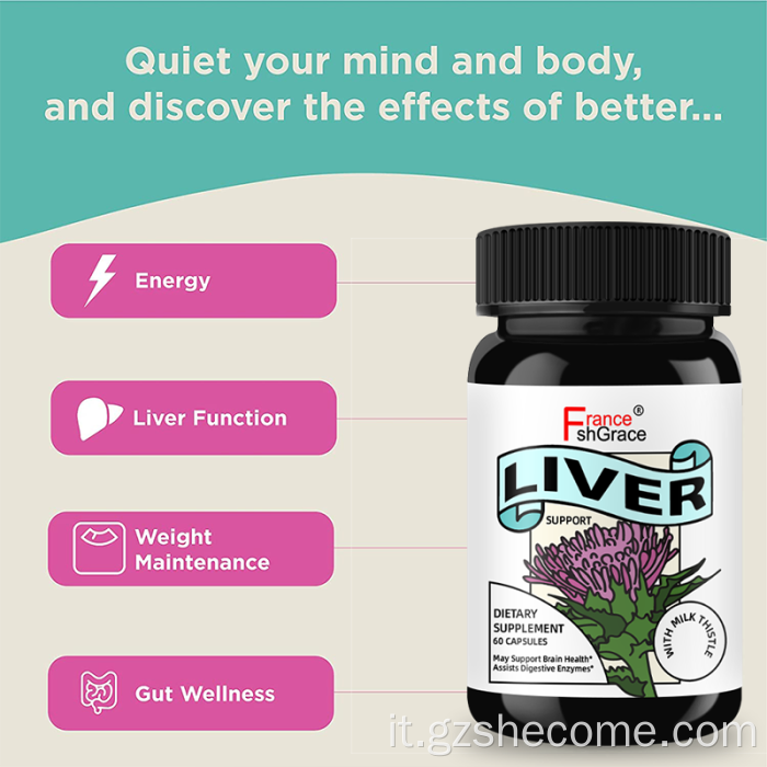 OEM Capsule di disintossicazione epatica Supplemento di pulizia della disintossicazione epatica